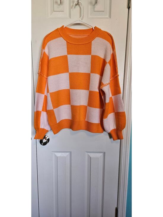 None and/or Unknown Sweaters - Tennessee Orange White Sweater Size L No Brand